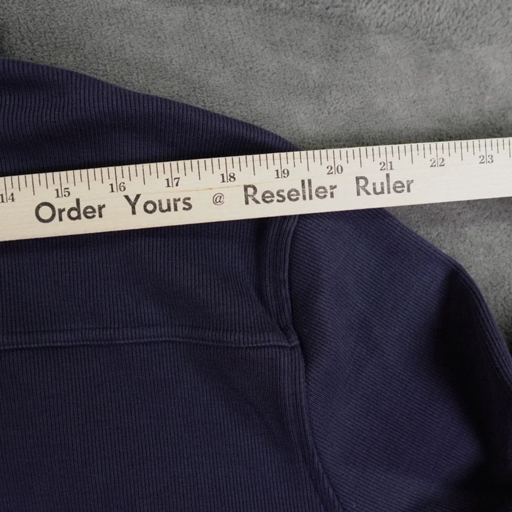 Banana Republic Sweater Jacket Mens XL Navy Blue Ribbed Full Zip Utility Pockets